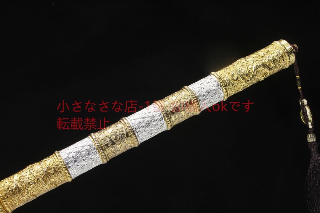 康熙斬馬刀二級黒檀百錬文紋鋼  古兵器 武具 刀装具 日本刀 模造刀 居合刀