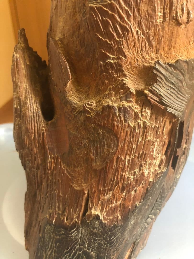 鍾馗様一刀彫　伝統工芸品　彫刻　昭和　当時物 オブジェ　飾り物　流木　置物