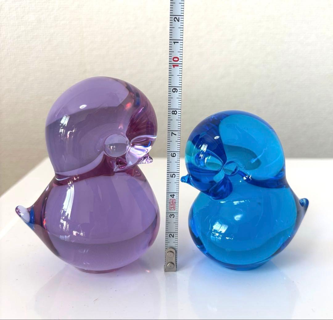 【FMkonstglasコンストグラス】ガラス製 鳥の置物 ペーパーウエイト