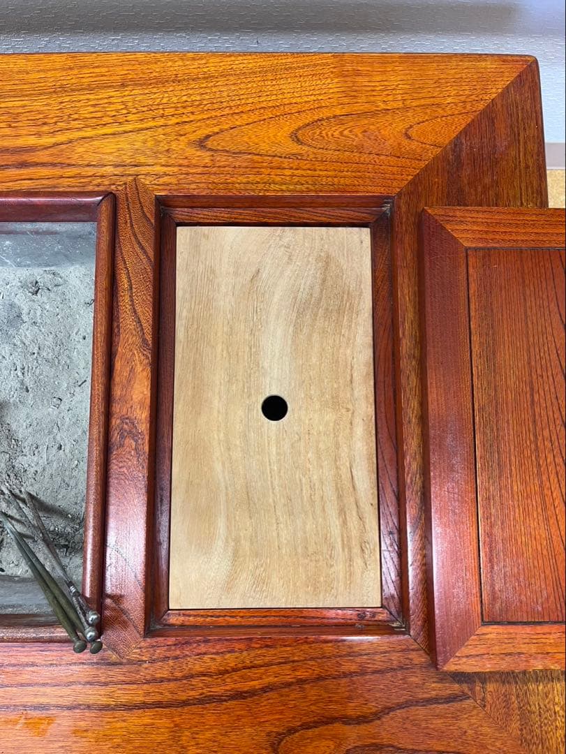 昭和レトロ　囲炉裏　座卓　引き出し付き　灰付き　五徳付き　火箸付き