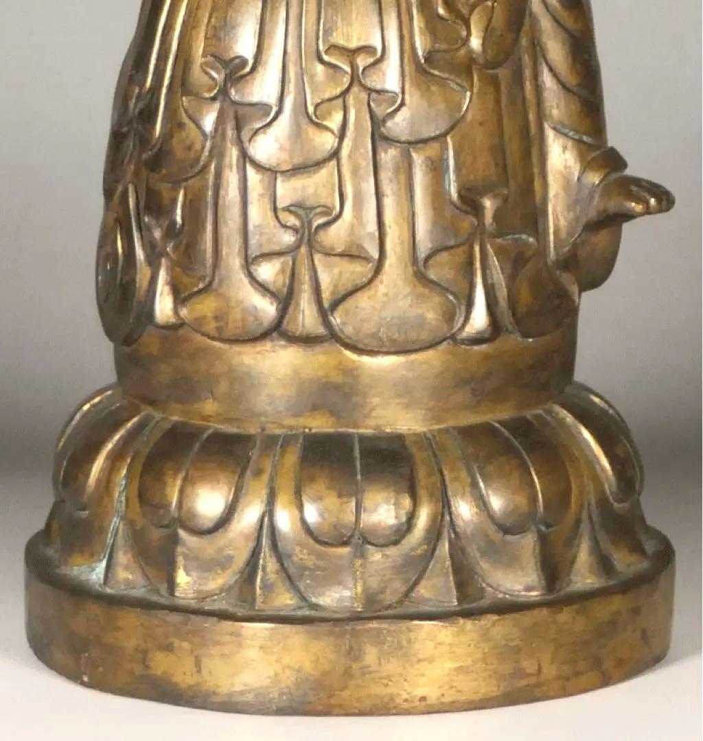 【 金銅弥勒菩薩半跏思惟像 白鳳時代 】 小金銅仏 銅造鍍金仏 骨董 仏像