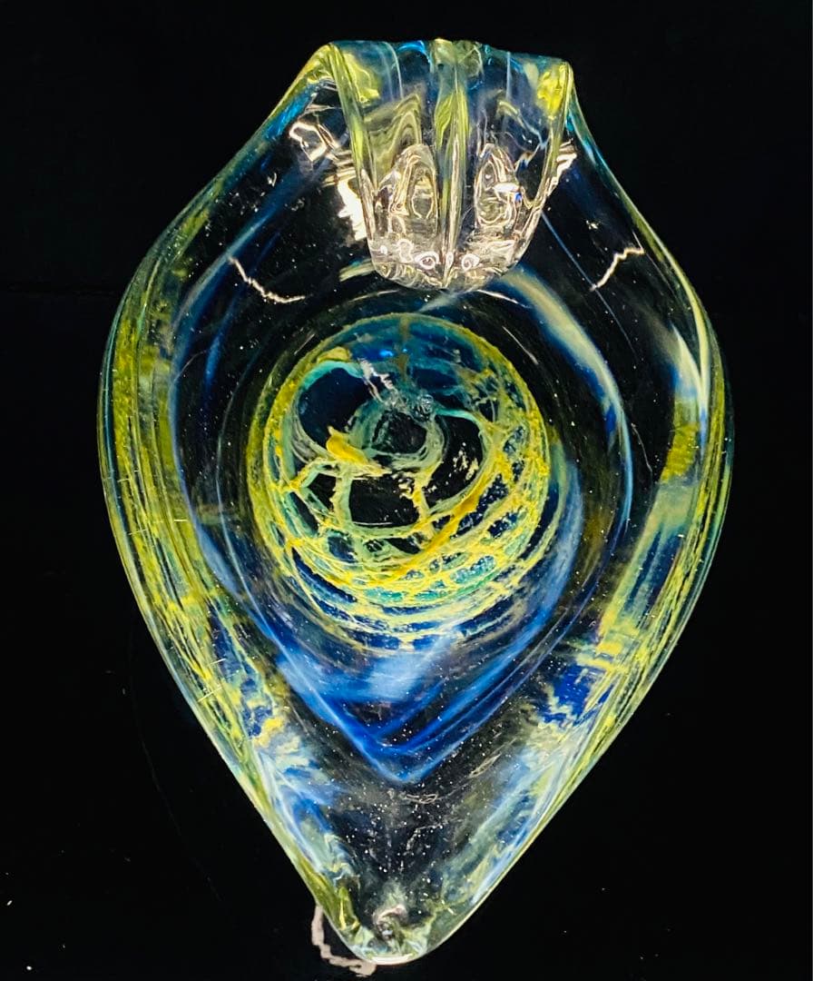 ガラス　小物入れ　サインあり　宇宙　アース　地中海　海底　惑星　地球　神秘