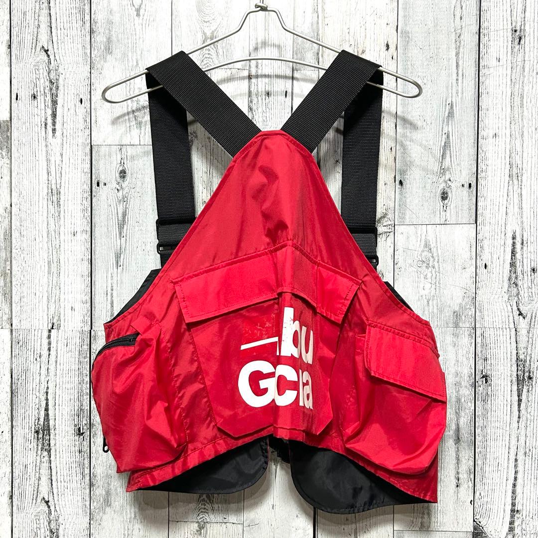 Abu Garcia フィッシングベスト 赤 フリー 旧タグ 多ポケット