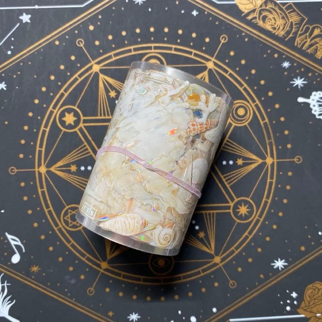 【9262】海外　マステ　中古巻　貝殻光マスキングテープ　貝　装飾系