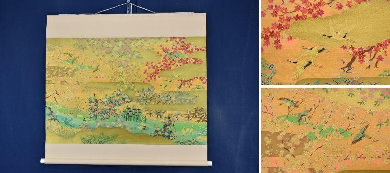 【複製】作者不詳/花鳥図/横物/工芸品/掛軸/名家伝来/AA-549