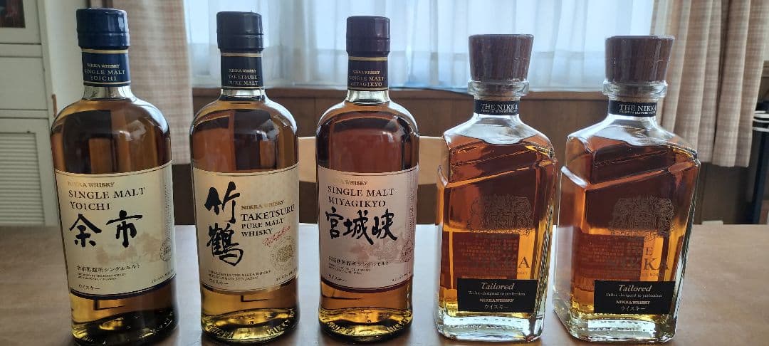 ニッカウヰスキー 5本セット 竹鶴・余市・宮城峡・THE NIKKA（2本）
