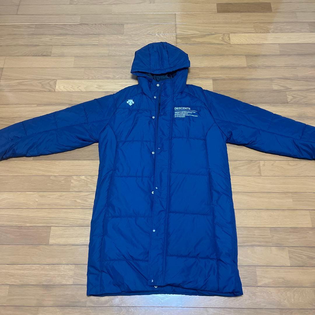 ネイビー ベンチコート フード付き