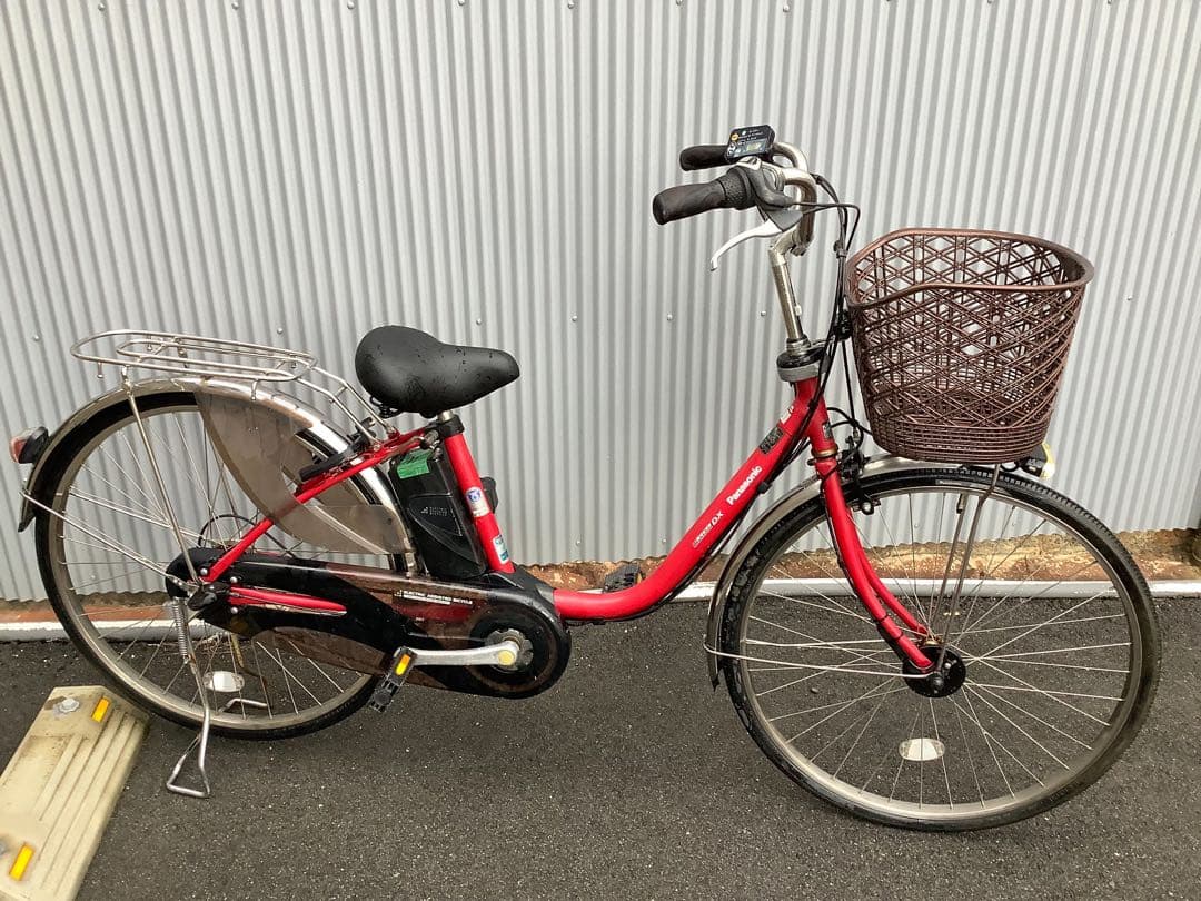 パナソニック新機種電動アシスト自転車vivi26インチレッドボディー