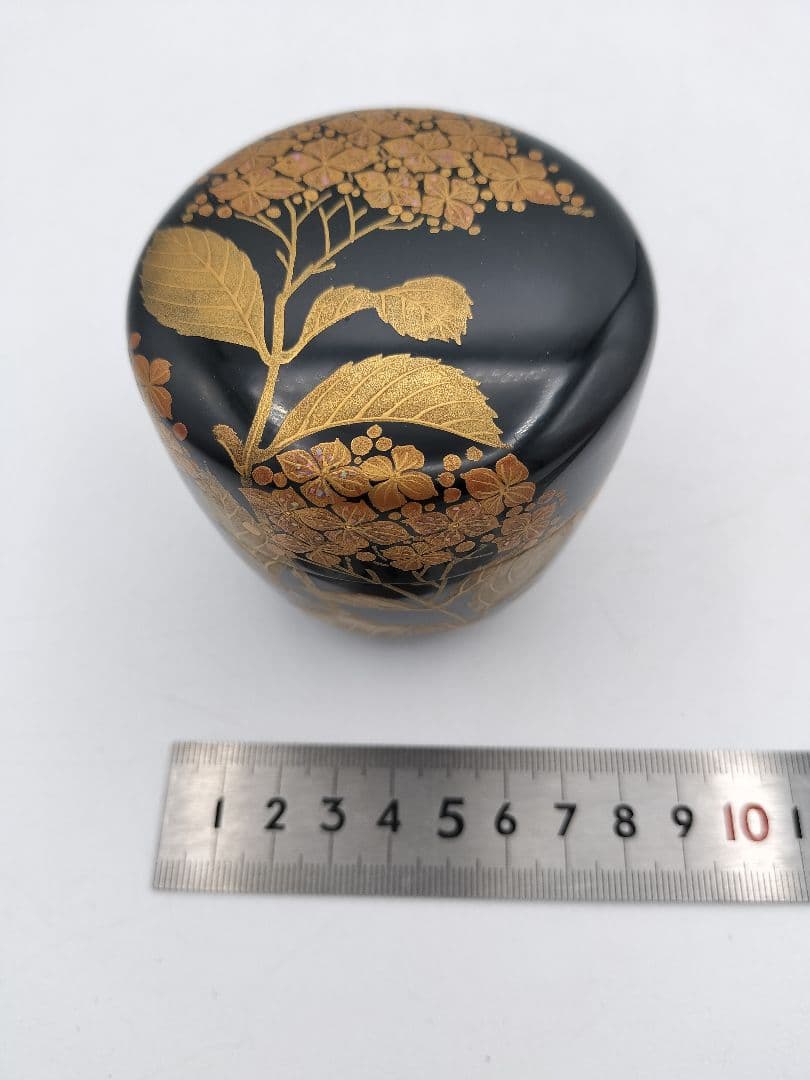 b853【新品・未使用】大棗 紫陽花 村田道寛 木箱 茶道具