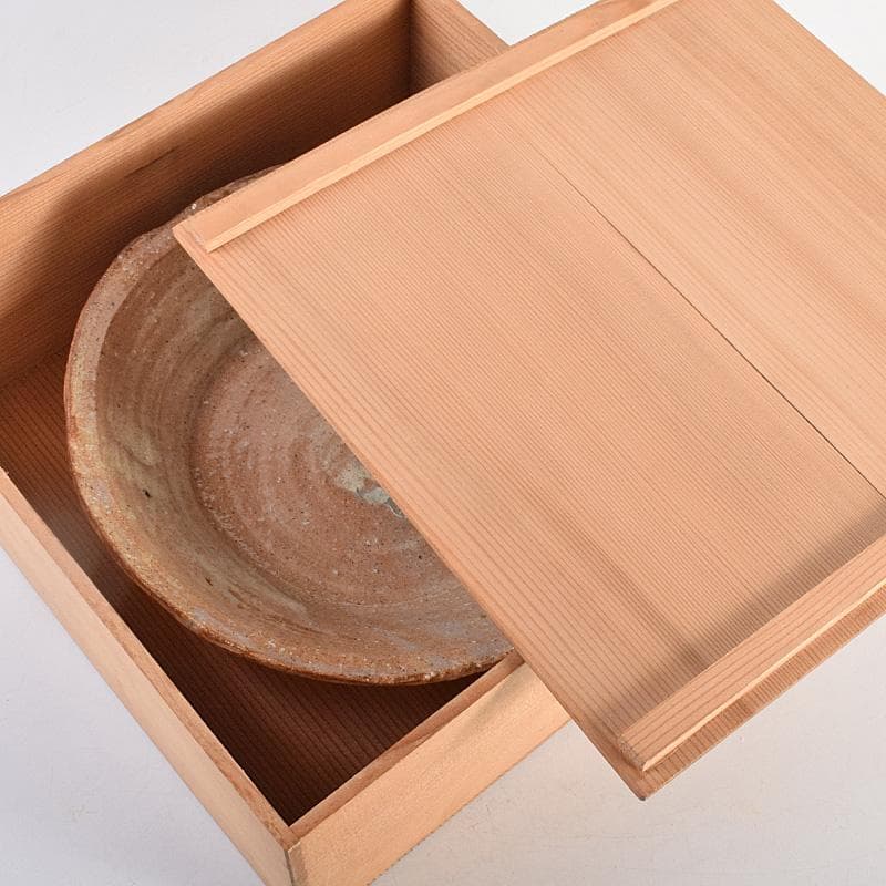 茶道具　萩焼　十代　三輪休雪作　菓子器　共箱　V　R8787B