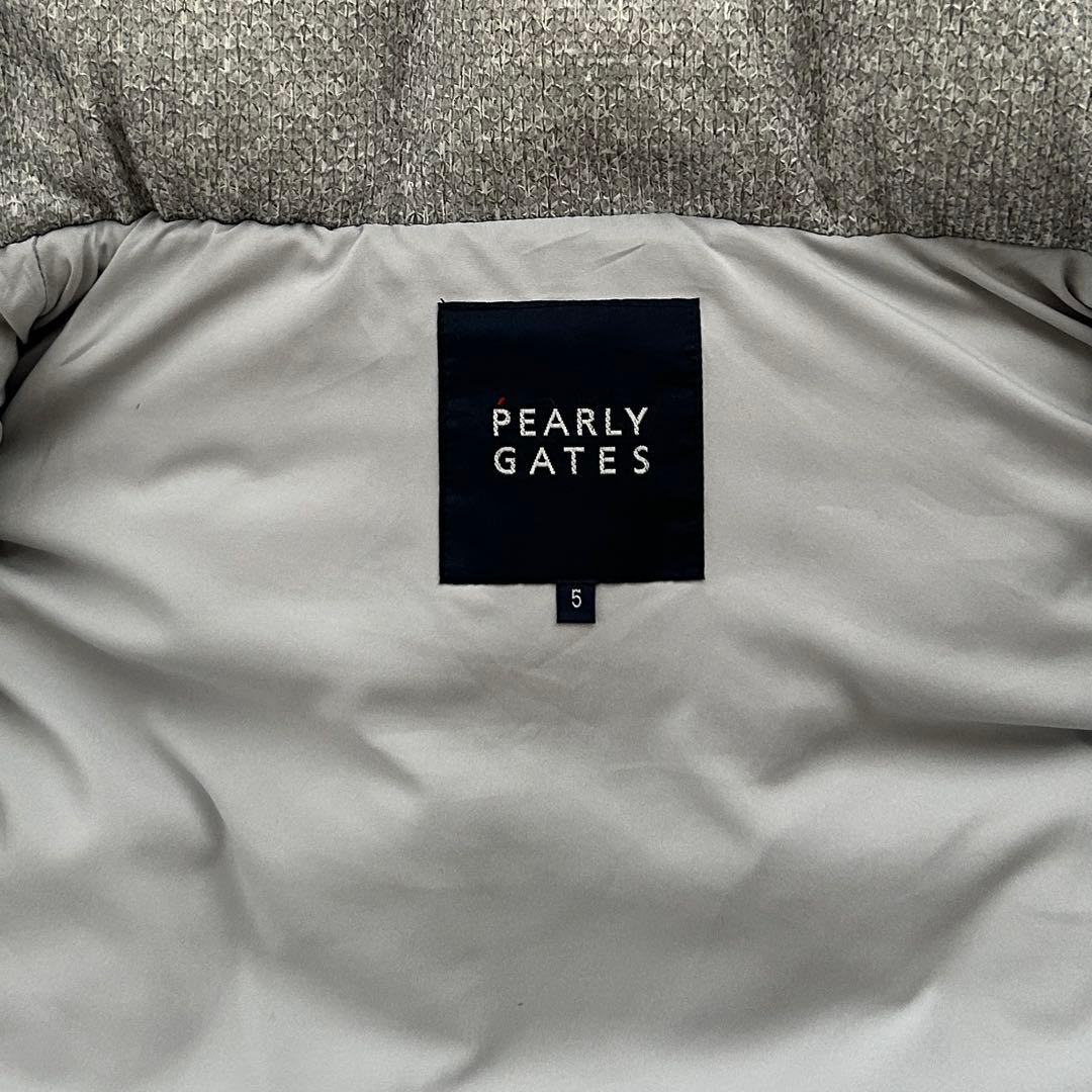 パーリーゲイツ 2023年モデル ダウンベスト 総柄 フード ロゴ サイズ5