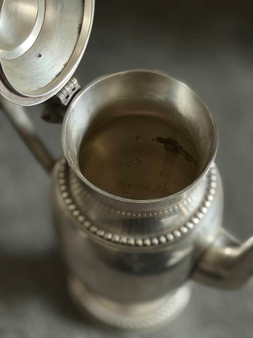 アンティーク　ポット&クリーマーセット　ピューター