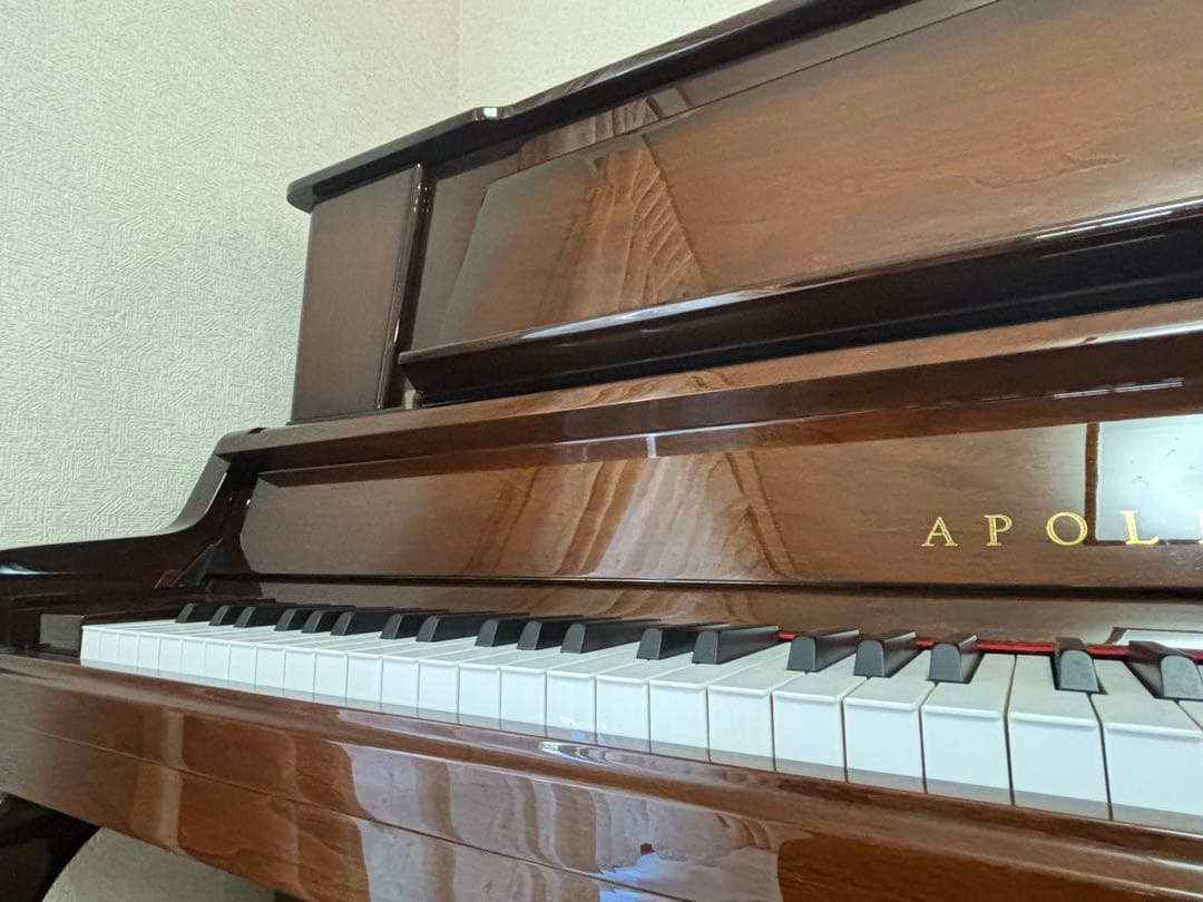 APOLLO 猫足アップライトピアノ ブラウン 椅子付き