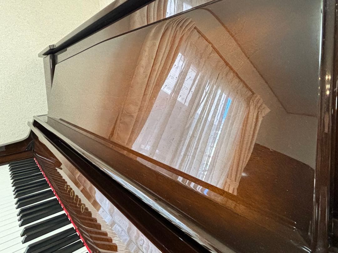 APOLLO 猫足アップライトピアノ ブラウン 椅子付き
