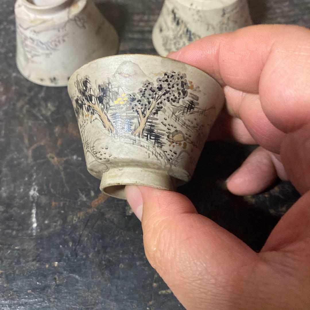 萬古焼　煎茶器5脚セット