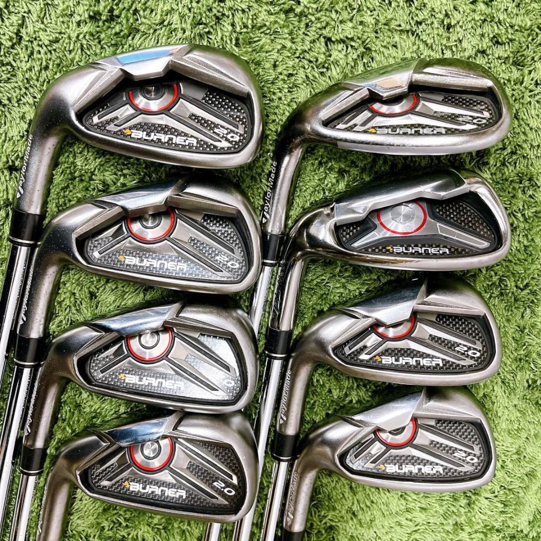 【レフティ】テーラーメイド バーナー 2.0 アイアン 8本セット FLEX R