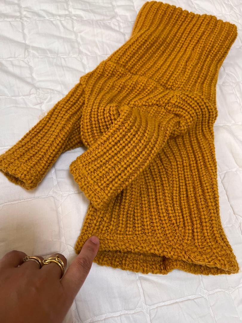 ニットセーター　犬服 マスタード　アトリエgg