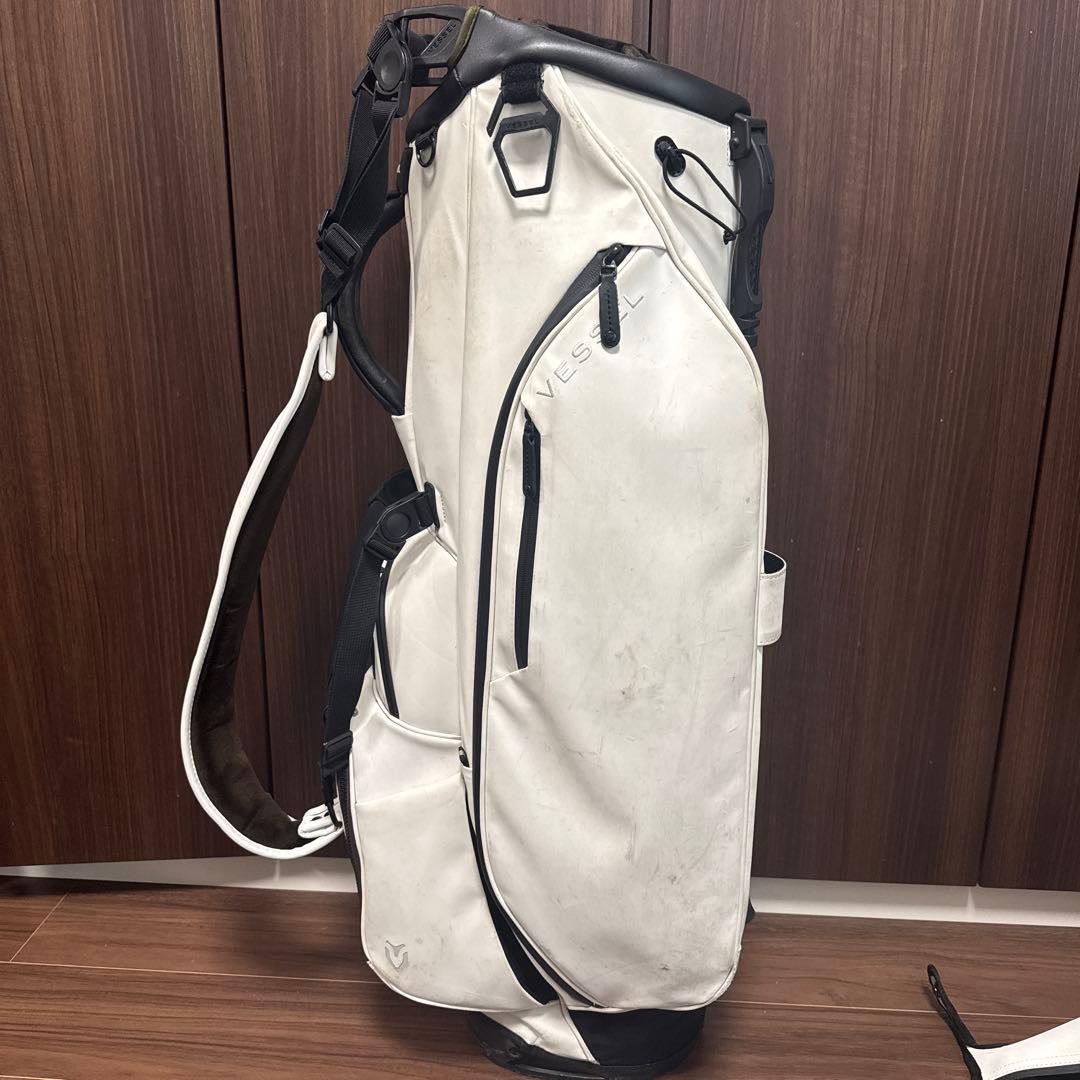 VESSEL Player 3.0 キャディバッグ ホワイト フード　カバー付き