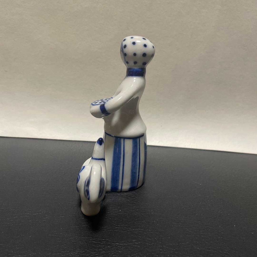 【希少】旧ソ連製 Gzhel グジェリ 陶磁器人Made in USSR ラベル