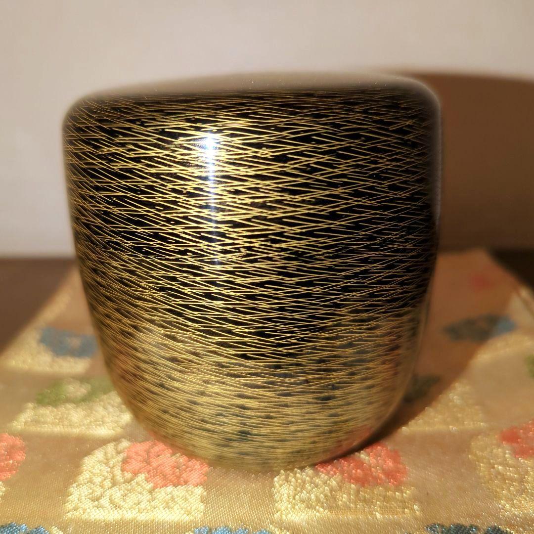 【特価！】【茶道具】棗 松葉沈金　輪島塗　 加門彰作　共箱