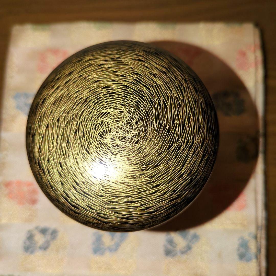 【特価！】【茶道具】棗 松葉沈金　輪島塗　 加門彰作　共箱