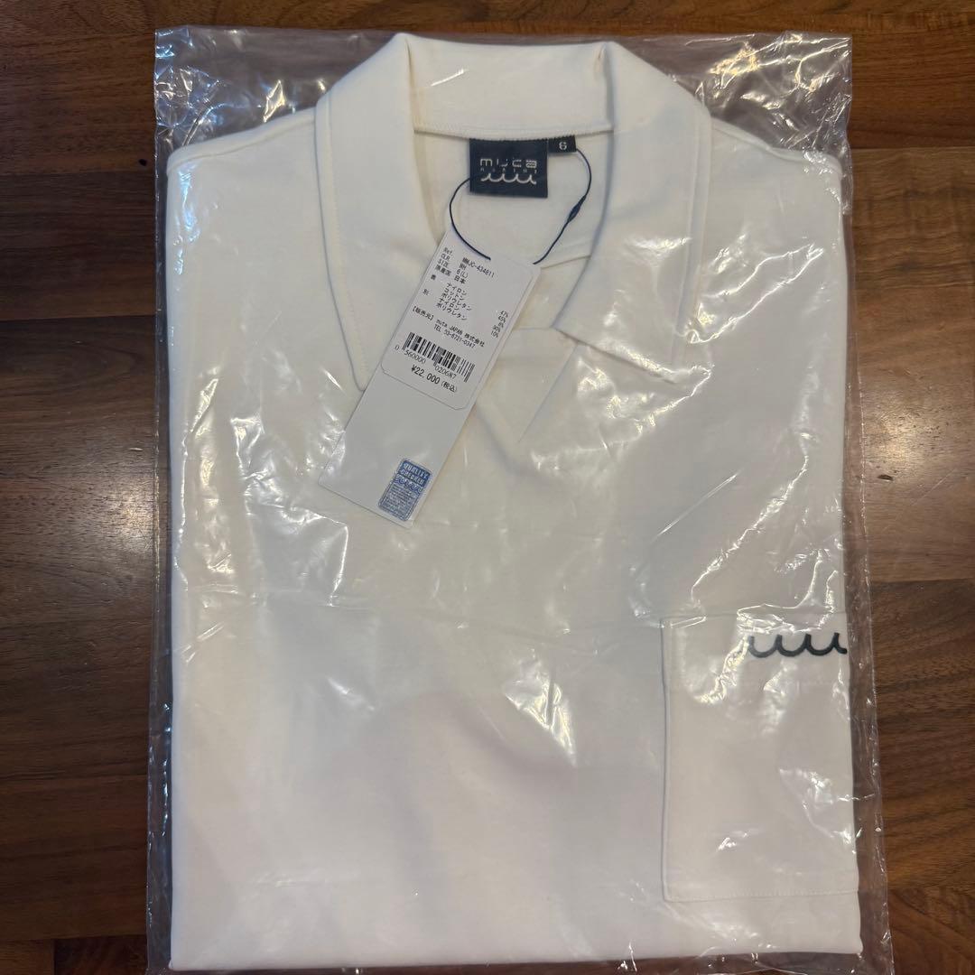 新品タグ付 ムータマリン セットアップ ポロシャツ ハーフパンツ 白×灰 L相当