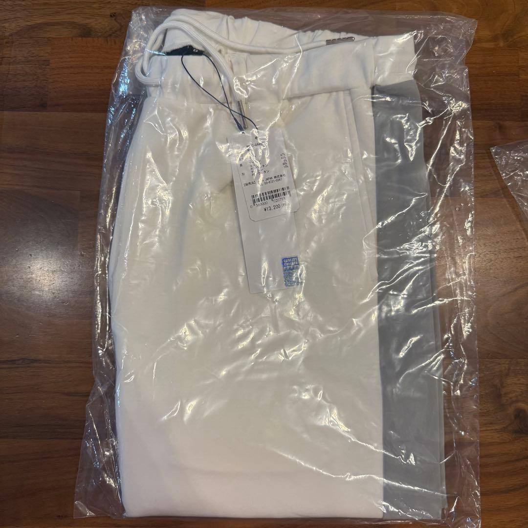 新品タグ付 ムータマリン セットアップ ポロシャツ ハーフパンツ 白×灰 L相当