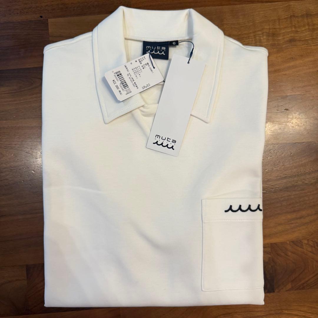 新品タグ付 ムータマリン セットアップ ポロシャツ ハーフパンツ 白×灰 L相当
