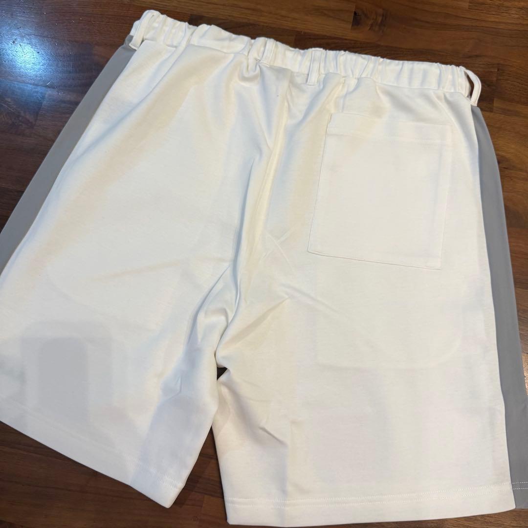 新品タグ付 ムータマリン セットアップ ポロシャツ ハーフパンツ 白×灰 L相当