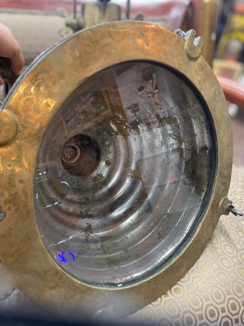 真鍮製ポートホールランプ　アンティーク品