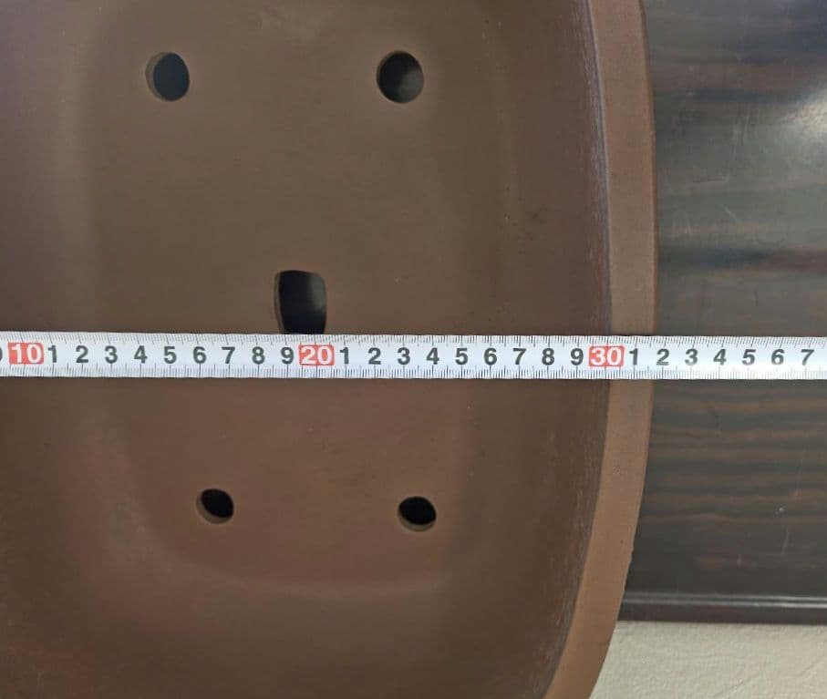 ドラゴン彫刻の陶器の盆栽鉢 約41cm×32cm×13cm　落款あり