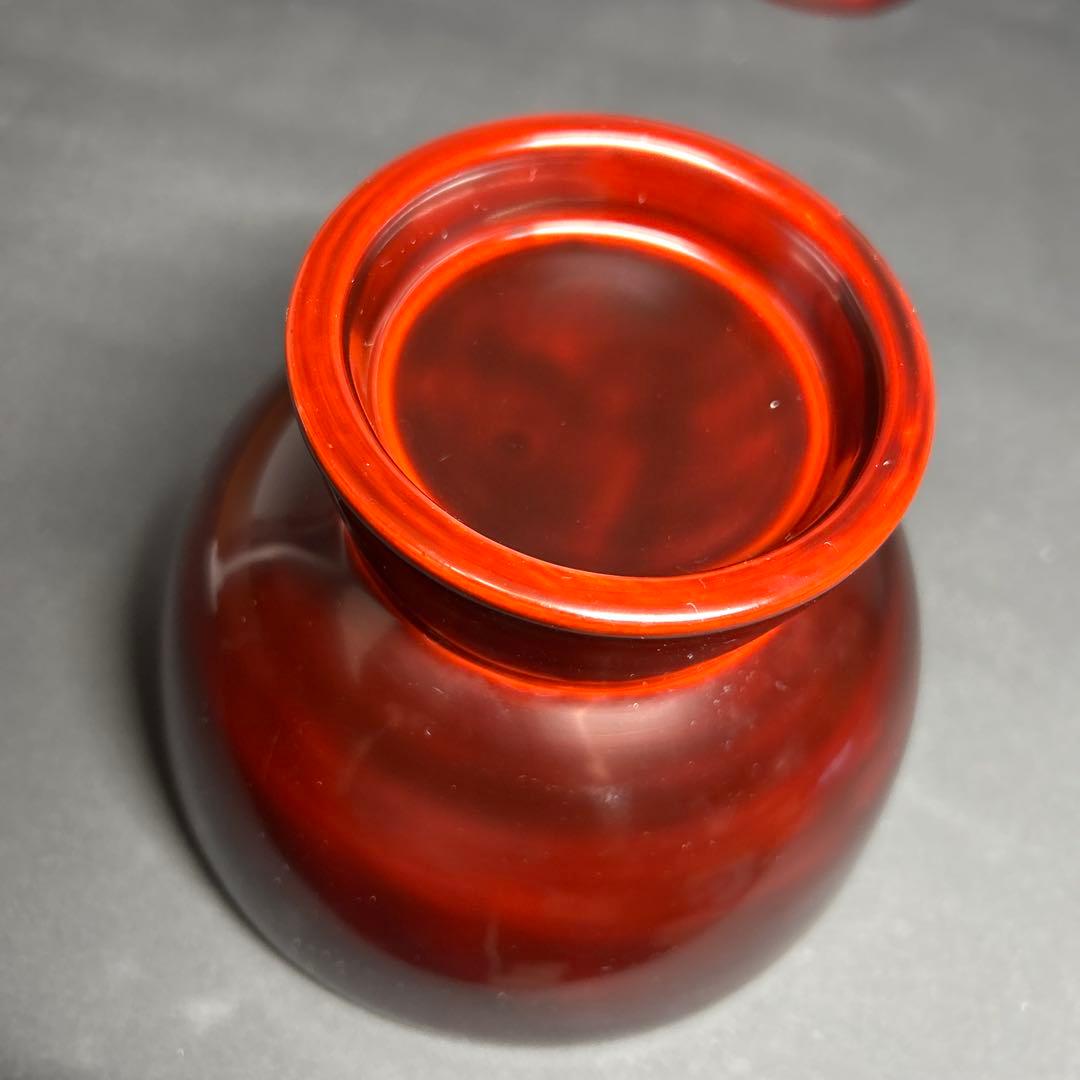 合鹿椀　輪島塗り　溜塗り　赤塗り5客