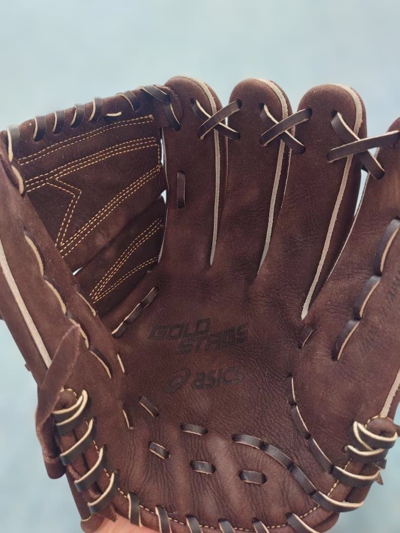 値下げしました！ASICS 硬式用グローブ ブラウンブラック ゴールドステージ