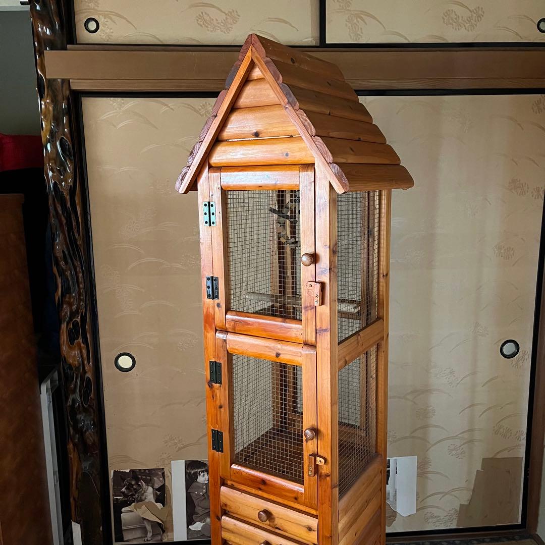 【手渡し限定】ログハウス風鳥小屋