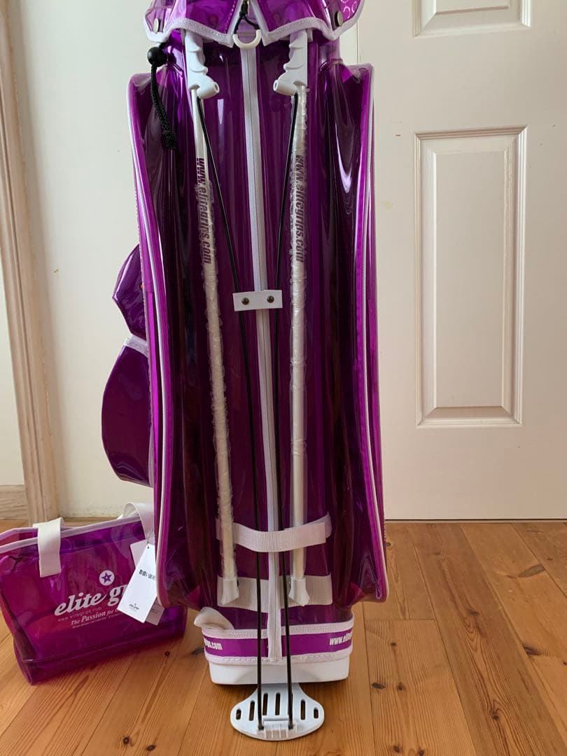 【新品タグ付き】エリートグリップ キャディバッグ&ミニトート クリアパープル