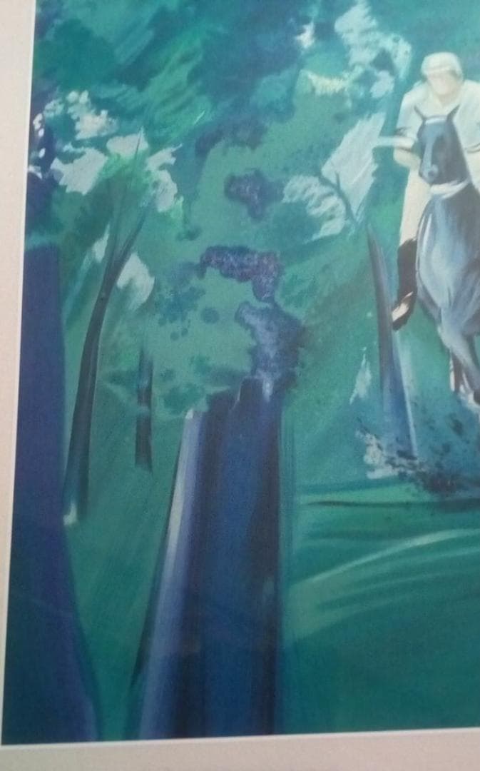 ビクトールスパン真作油彩乗馬20号鑑定二度した真作肉筆鑑定