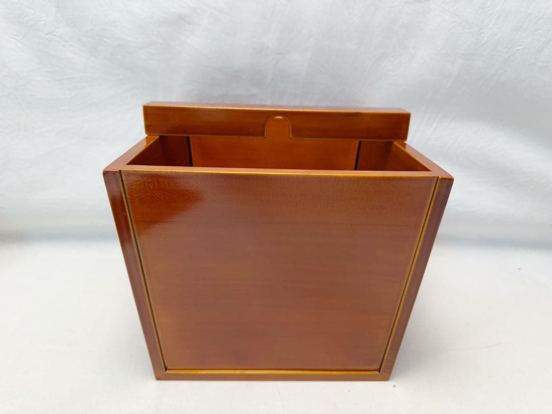 ほぼ未使用 茶道具 飛騨春慶塗 釣瓶水指 つるべ水指 天然木製 元箱