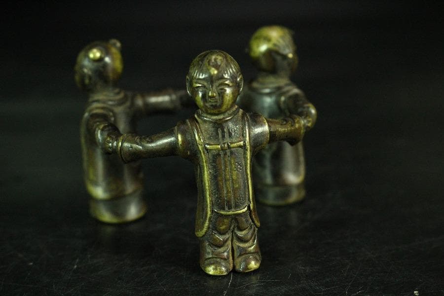 茶道具 唐物 三唐子 蓋置 時代物(K-A824)