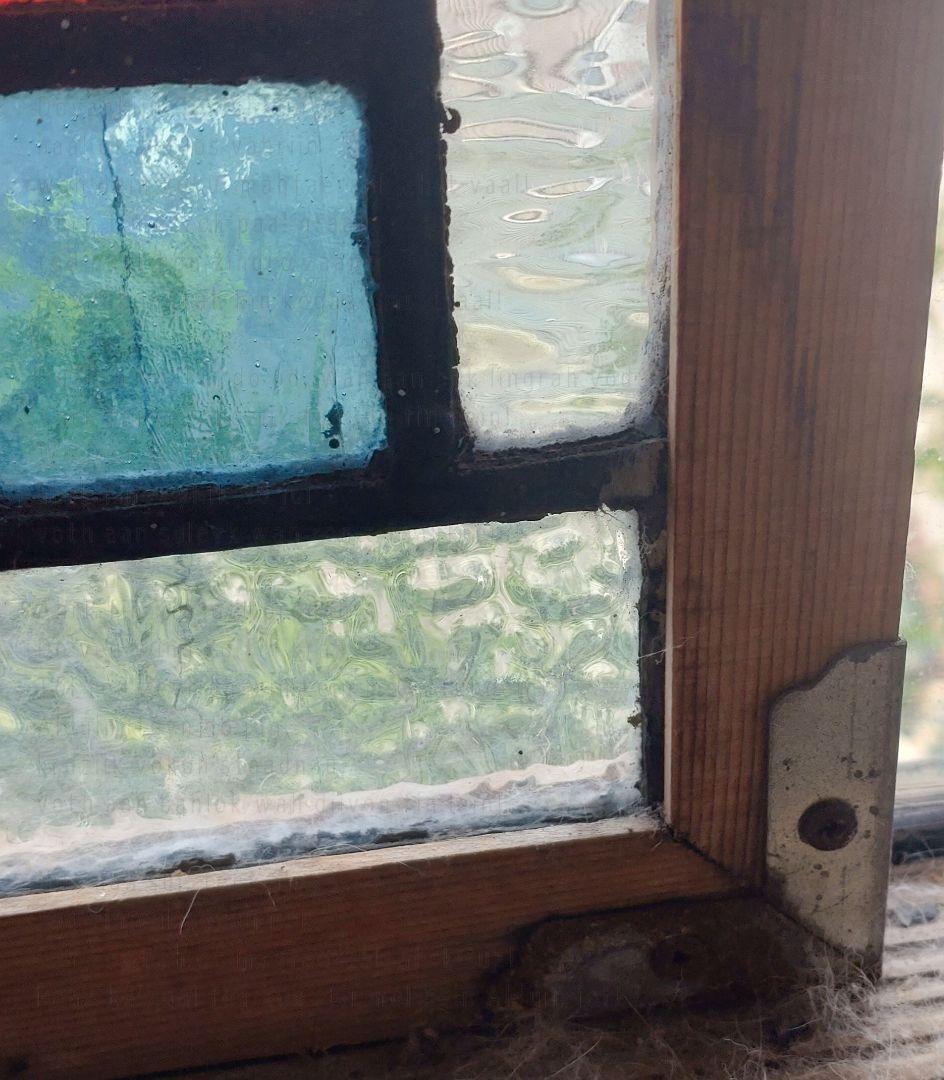 英国アンティーク／100年以上前のステンドグラス　窓枠　ドア