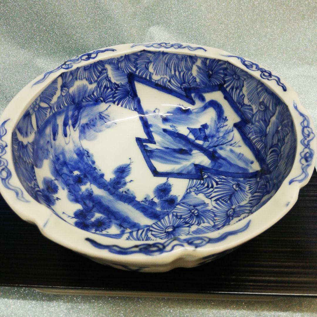 江戸時代中期～後期幕末頃美品信州蔵出三階菱窓絵染付約２０センチサイズ時代陶磁器