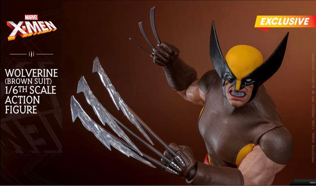 新品 炎スタジオ ウルヴァリン ブラウンスーツ マーベル・コミック ホットトイズ