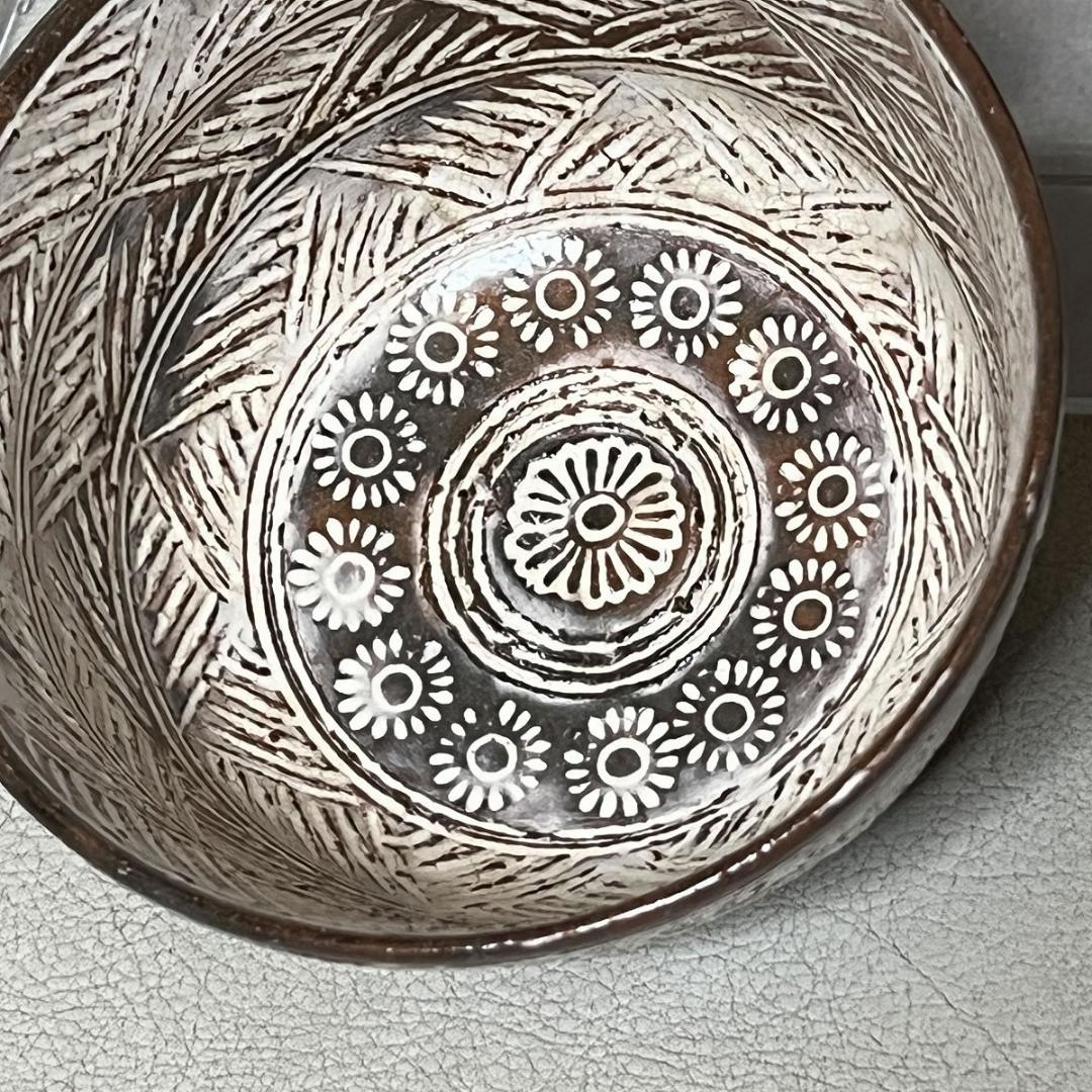 華中亭道八 三島茶碗 共箱 三嶋茶碗 抹茶碗 茶道具 【k3399】