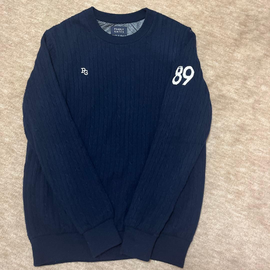 パーリーゲイツ ニット スニード カシミヤ混 ネイビー サイズ4