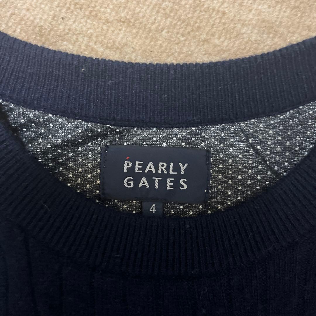 パーリーゲイツ ニット スニード カシミヤ混 ネイビー サイズ4