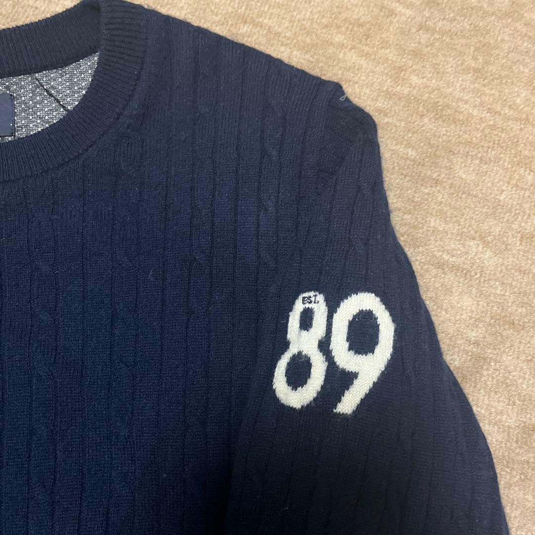 パーリーゲイツ ニット スニード カシミヤ混 ネイビー サイズ4