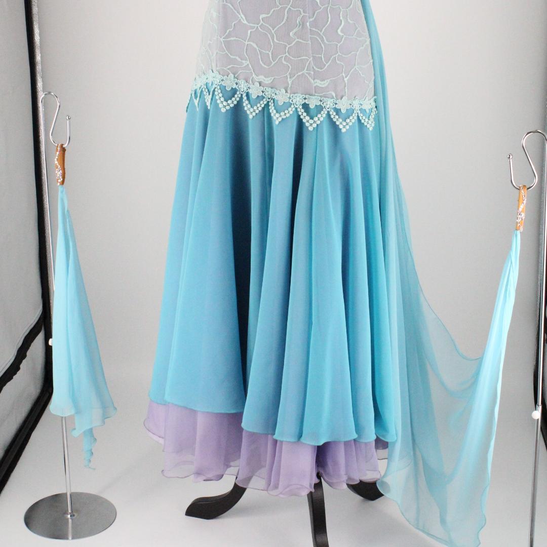 【美品 日本製 社交ダンス衣装】 TAKA DANCE タカダンス ドレス