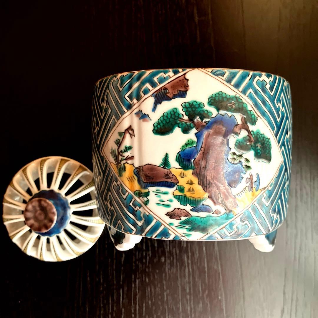 九谷焼香炉　作家物香炉