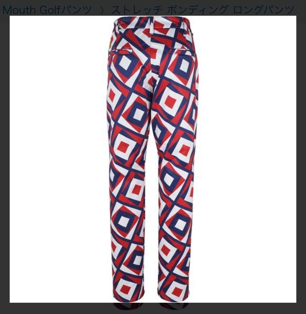 新品　LOUDMOUTH ボンディングパンツ　L 幾何学模様 ゴルフウェア