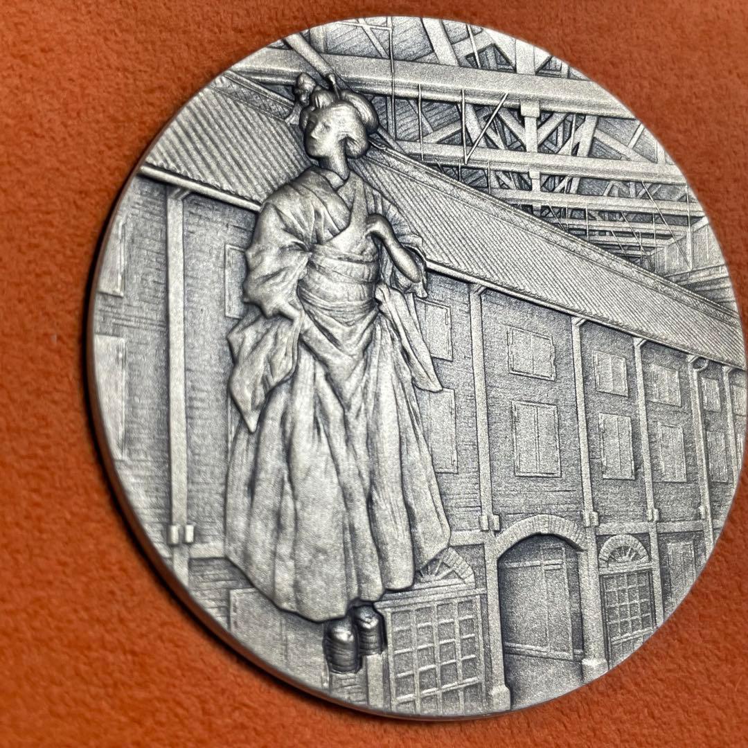 【極美品】国宝章牌　富岡製糸場　造幣局　記念メダル　純銀メダル　銀製