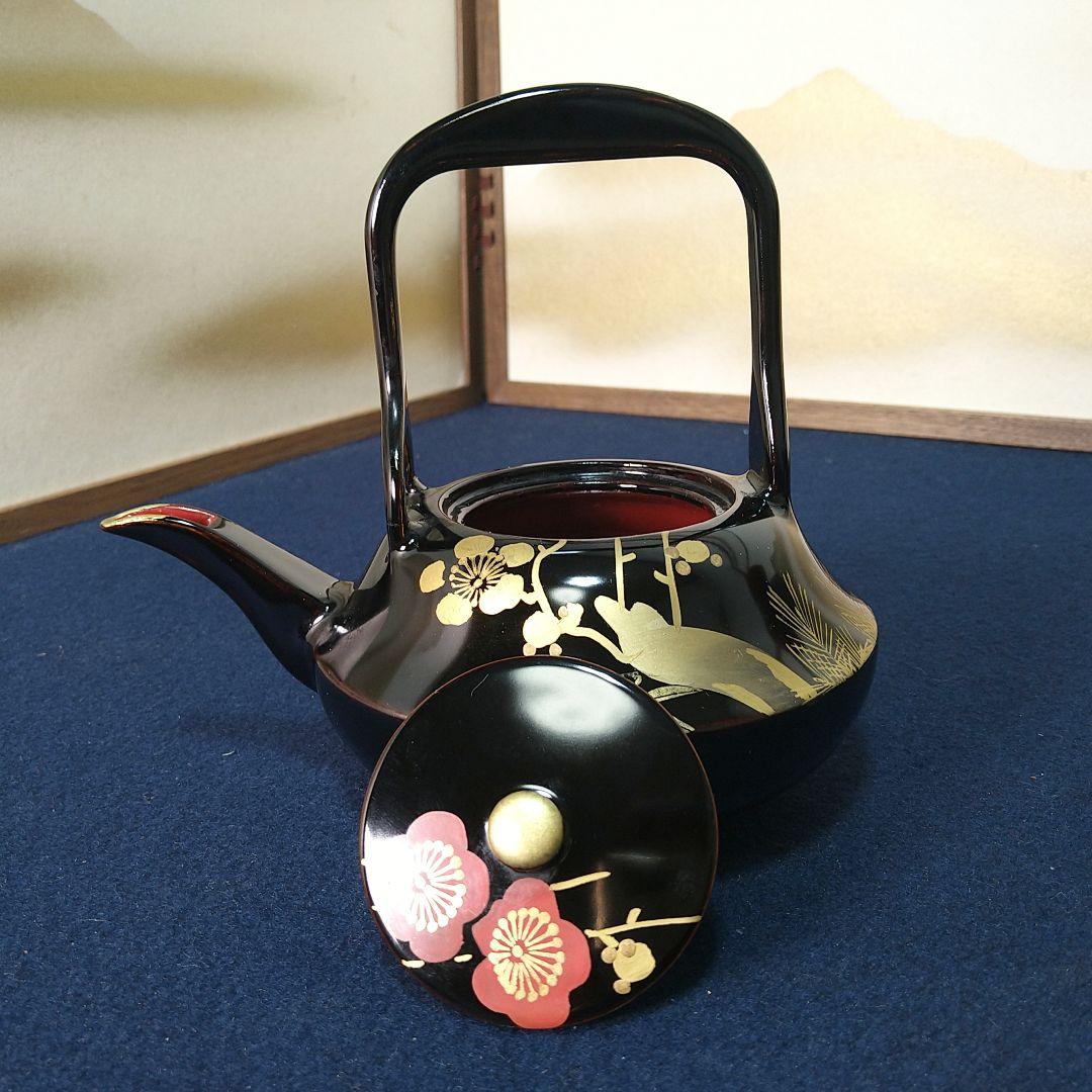 AH54 お屠蘇セット 木製漆塗 蒔絵 松竹梅図 専用紙箱入